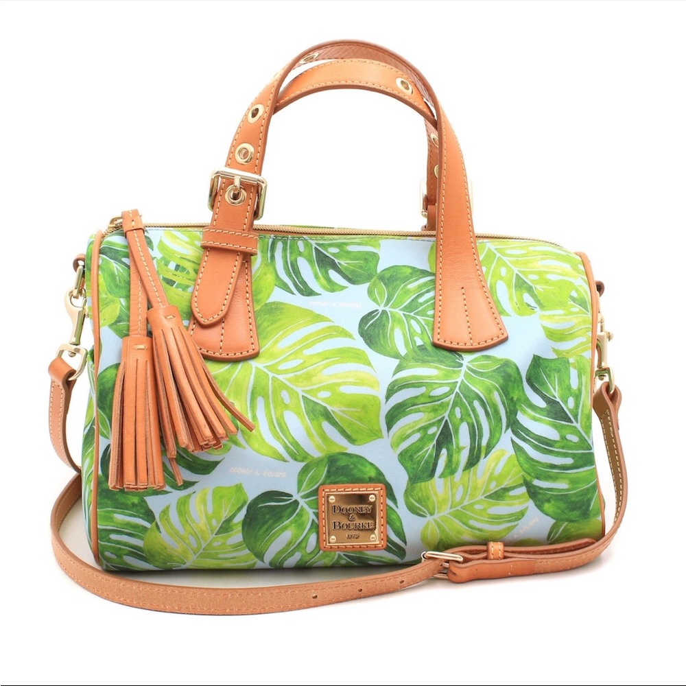 Dooney & Bourke Green Leaf Print Crossbody Bag